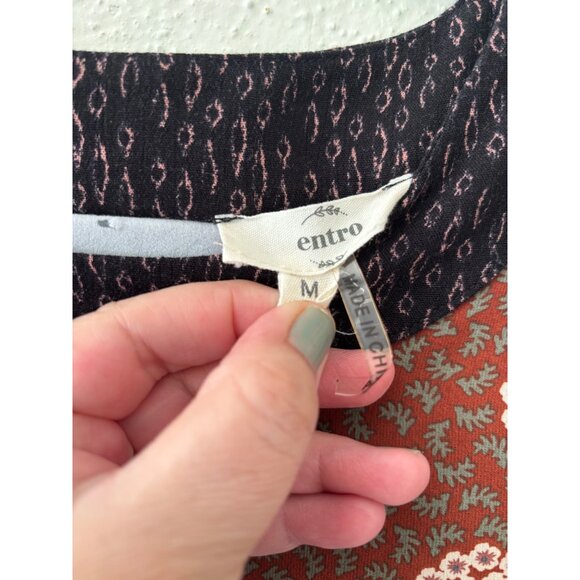 Anthropologie Entro Paisley Print Sleeveless Tiered Boho Chic Blouse Floral Acce - Picture 5 of 9